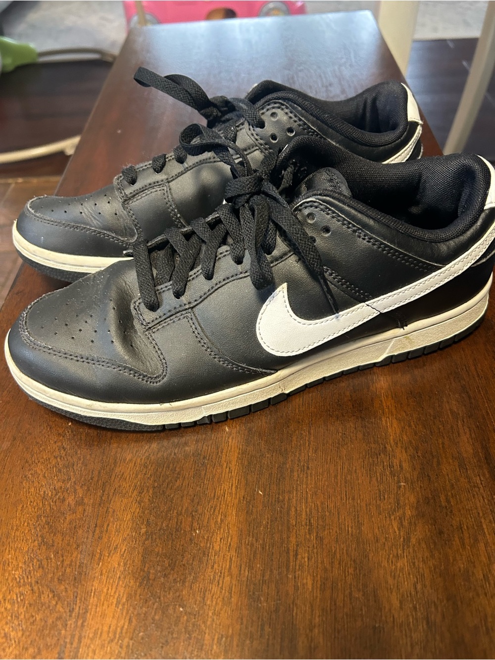 Nike Black and White Low-Top Leather Sneakers